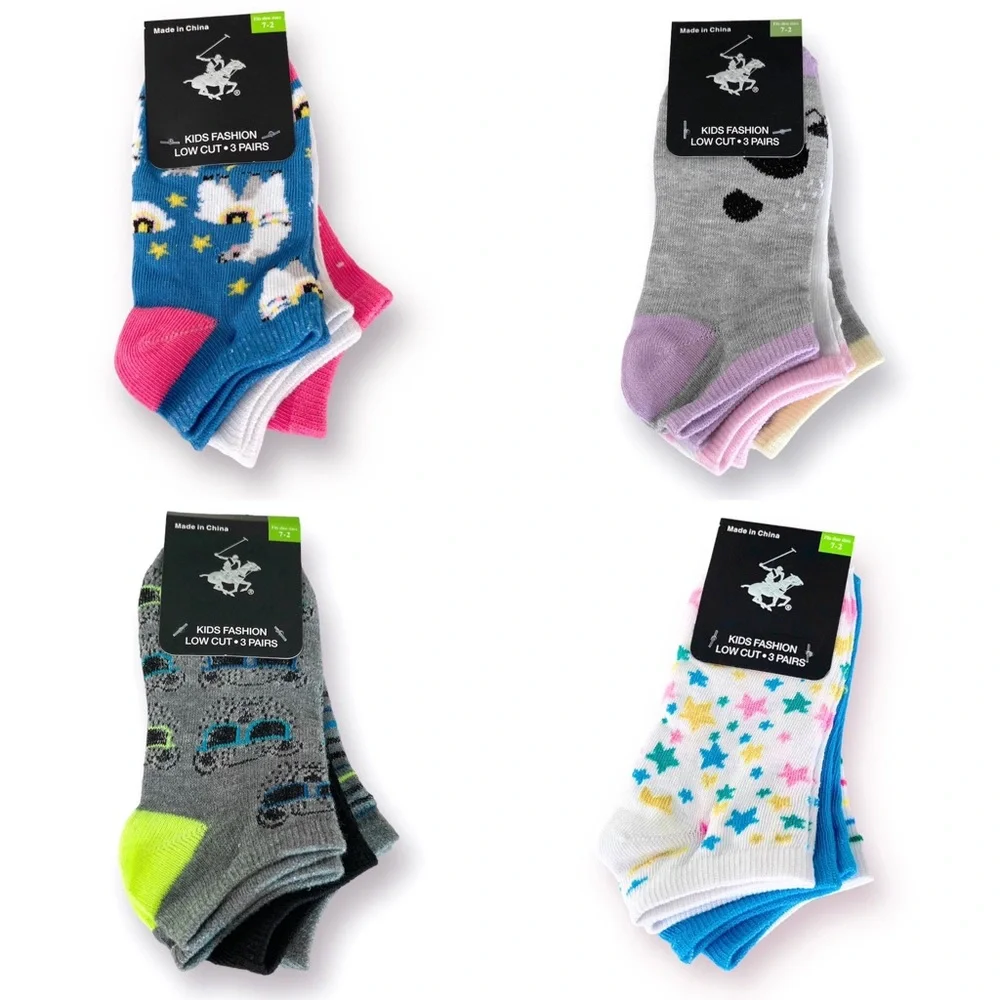Beverly Hills Polo Club 4 Pack of 3 Girl 12 Pairs Ankle Socks Low Cut Stretch